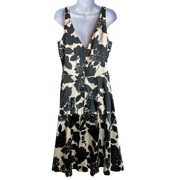 Alexia Admor Women's Black White‎ Floral Satin Dress Size M Old Money Refined - Picture 2 of 11
